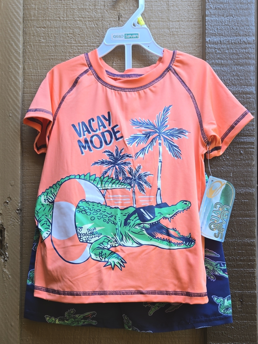 Quad Seven Boys Vacay Mode Alligator 2pc Swimsuit Set